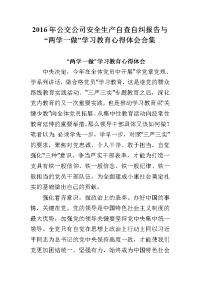 2016年公交公司安全生产自查自纠报告与“两学一做”学习教育心得体会合集