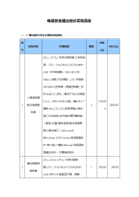 电视安全播出部分采购清单