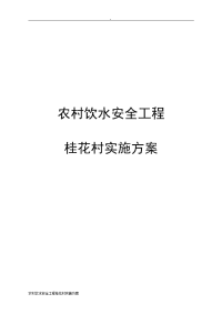 农村饮水安全工程桂花村实施方案