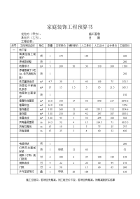 家庭装饰工程预算书