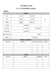 2018年人事代理招聘人员登记表doc