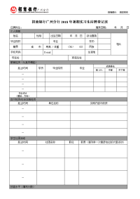 招商银行广州分行2010年应届毕业生应聘登记表