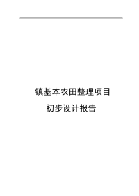 镇基本农田整理项目初步设计报告