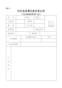 河北省选调生报名登记表