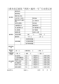 上虞市小旅馆“利剑·越州一号”行动登记表