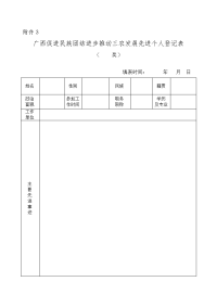 广西促进民族团结进步推动三农发展先进个人登记表