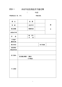 高校毕业生就业见习登记表