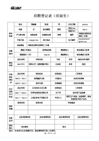 应届生应聘登记表模板