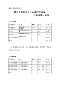 暑期社会实践经费预算表