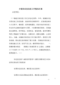 乡镇危旧房改造工作情况汇报