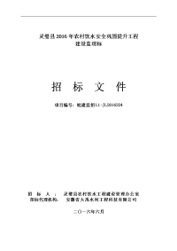 标书.文件--农村饮水安全巩固提升工程监理标招标文件   .doc