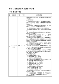 附件一货物采购清单、技术要求和参数