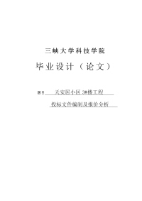 小区3#楼工程投标文件编制及报价分析工程量清单大学论文.doc