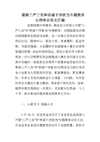 三严三实和忠诚干净担当专题教育心得体会范文汇编