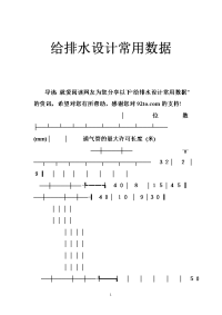 给排水设计常用数据