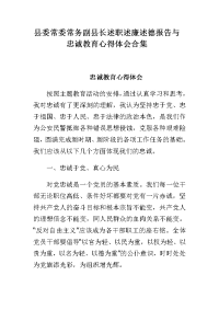 县委常委常务副县长述职述廉述德报告与忠诚教育心得体会合集