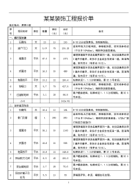 个人住宅装修工程报价单