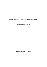 叶城县名都矿业有限责任公司新疆叶城县布孜湾南铅锌矿采矿工程立项环境评估报告书.doc