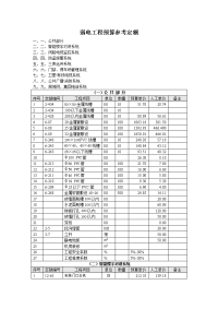 弱电工程预算参考定额