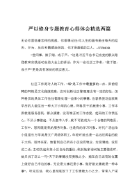 严以修身专题教育心得体会精选两篇