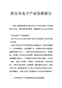 西安光电子产业发展报告