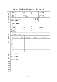 安徽科技学院导师组指导青年教师工作情况登记表