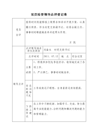 党员接受领导点评登记表