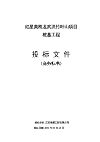 红星美凯龙武汉竹叶山项目桩基工程商务标书