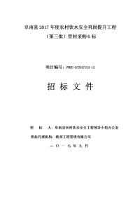 阜南2017农村饮水安全巩固提升工程