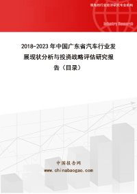 2018-2023年中国广东省汽车行业发展现状分析与投资战略评估研究报告.doc