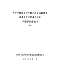 子牙示范小城镇新增地块项目报告书简本 - 天津环保