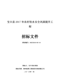 宝丰2017年农村饮水安全巩固提升工程