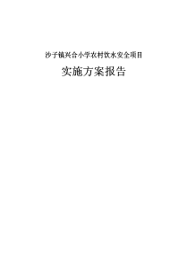 大学毕业论文---沙子镇兴合小学农村饮水安全项目实施方案报告.doc