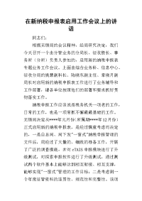 在新纳税申报表启用工作会议上_的讲话