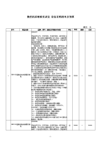 数控机床维修实训室设备采购清单及预算.doc