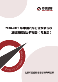 2018-2022年中国汽车行业发展现状及投资前景分析报告(专业版).docx