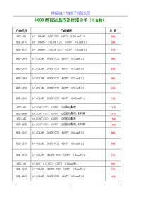 hsdo辉视达监控器材报价单不含税