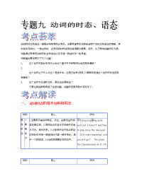 高中英语导学案与练2012届高考英语语法精品学案：专题9动词的时态和语态