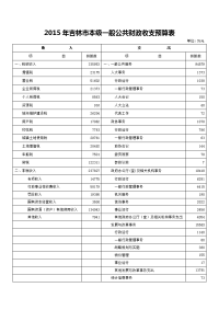 吉林市本级一般公共财政收支预算表