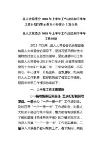 县人大常委会2018年上半年工作总结和下半年工作计划与警示教育心得体会3篇合集