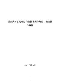 重金属污染治理水处理技术操作规程.