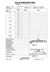 成品油消费税纳税申报表