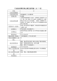 行政服务事项登记表及流程图共11项