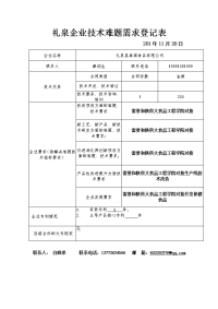 礼泉企业技术难题需求登记表