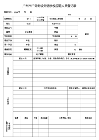 广州广外附设外语学校应聘人员登记表