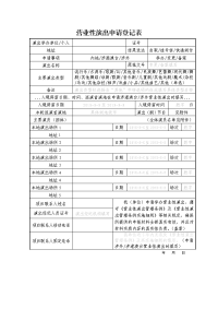 营业性演出申请登记表