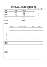 衡阳船山英文学校应聘教师情况登记表