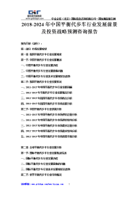 2018-2024年中国平衡代步车行业发展前景及投资战略预测咨询报告.doc