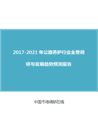 2017年公路养护行业调研现状及投资可行性研究 目录.docx