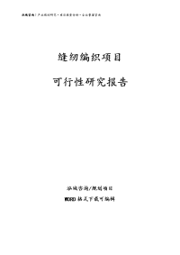 缝纫编织项目可行性研究报告